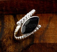 Natural Black Onyx Ring, 925 Sterling Silver Ring, Designer Ring, Gift For Her