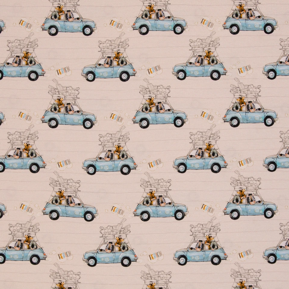 Oeko-Tex Baumwolljersey Swafing Autos / Eichhörnchen 50 x 150 cm - Bild 3 von 4