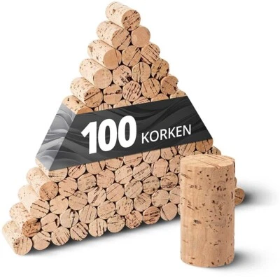 Tuuters 100 Bastelkorken, Medizin-Korken, Weinkorken zum basteln ✪ 45mm x ⌀ 24mm