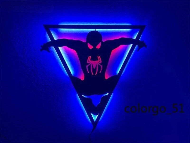 Человек-паук светодиодный ночник беспроводной настенный светильник спальня косплей реквизит подарок игрушка новый - Изображение 4 из 4