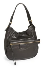 $498+ MARC BY MARC JACOBS Moto BLACK Leather Hobo Handbag Bag Purse NWOT