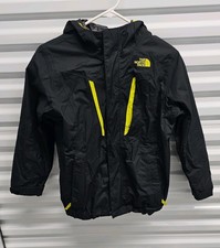 The North Face Jacket Boys M Black Neon Yellow 10/12 Hyvent Hooded Windbreaker
