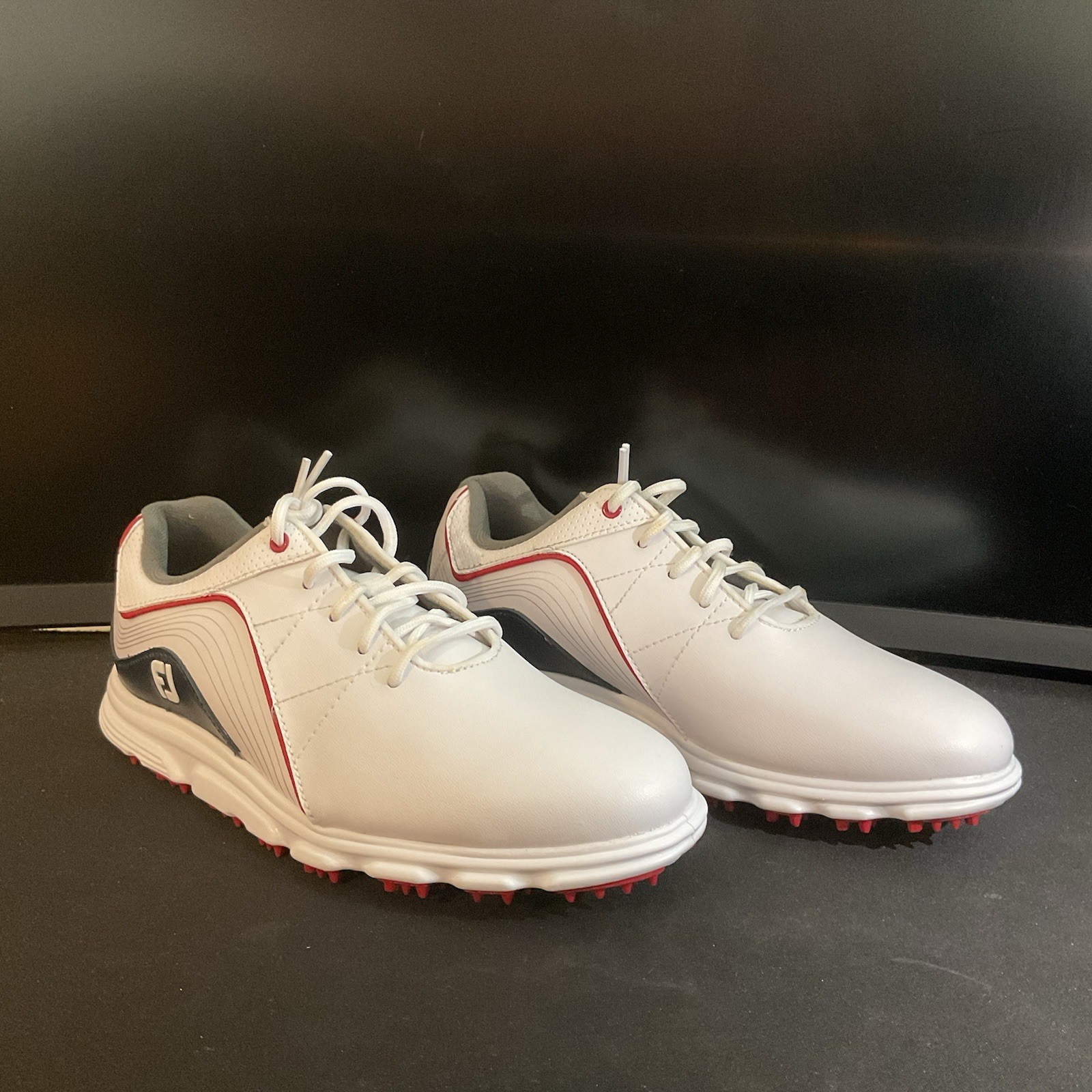 Footjoy Youth FJ Junior Pro SL Size 4 White Blue Red Spikeless Golf Shoes