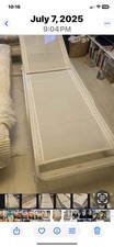 Sun Lounger White Metal Frame Mesh Body Adjustable Backrest