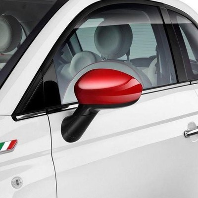 Fiat 500 Grande Punto Evo Gloss Red Mirror Caps Covers Pair New Genuine 71807485