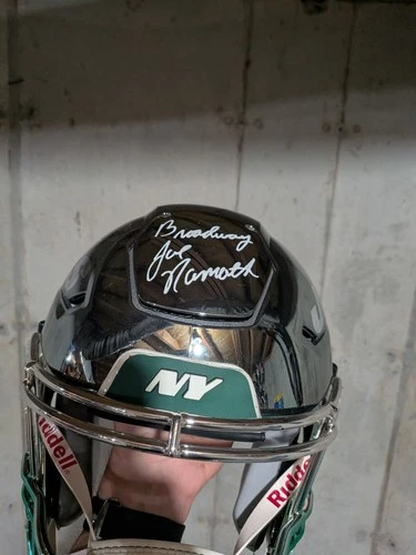Joe Namath "Broadway" Jets Signed Chrome Authentic F/S SpeedFlex helmet - BAS