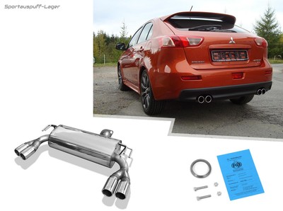Fox Duplex Sportauspuff Mitsubishi Lancer 8 CYO Rallyart 2x76mm eingerollt