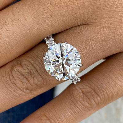 4.75 Ct Round-Cut EF/VS1 Lab Grown Diamond Solitaire Wedding Ring Platinum 950