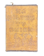 1950s Hand Tooled Leather TV Guide Cover Western Cowboy Horse Snake Roadrunner!!