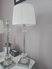 Chrome Base Table Lamps with Laura Ashley Shade