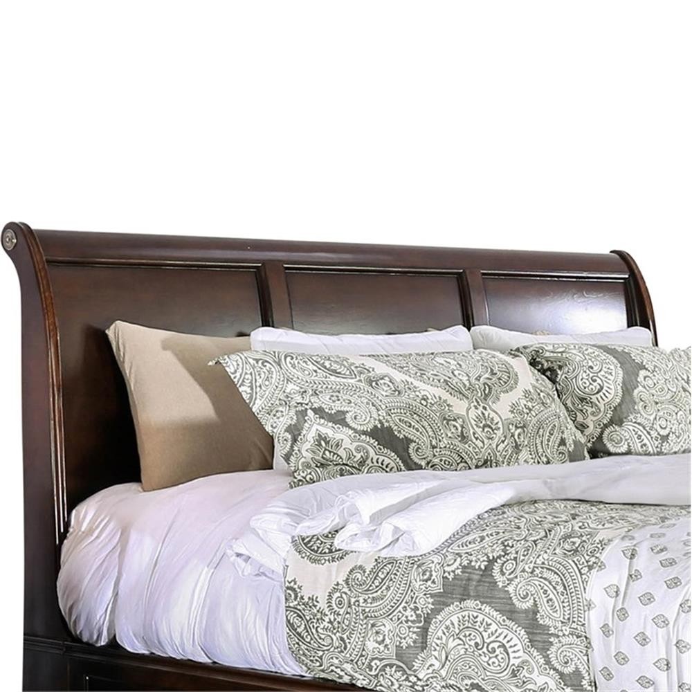 Furniture of America Bradford Wood California King Storage Bed in Brown Cherry