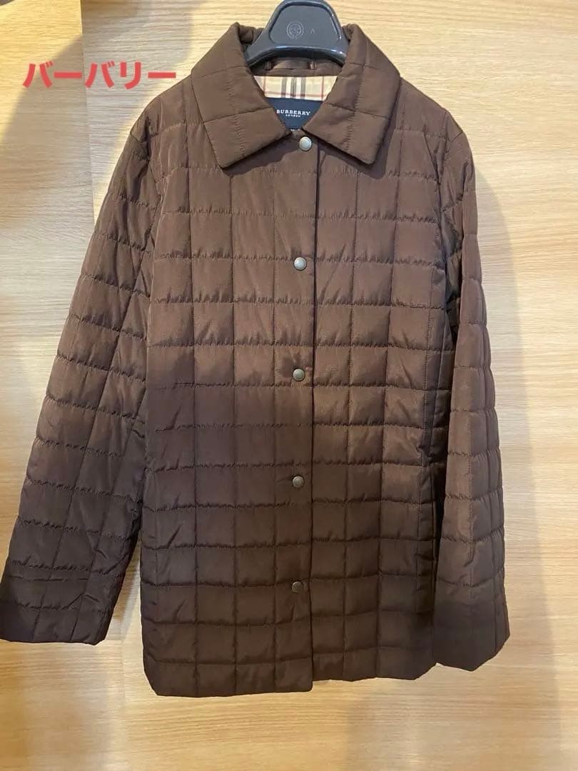 Burberry London Long Coat Brown With Check Pattern Size 40 For Women