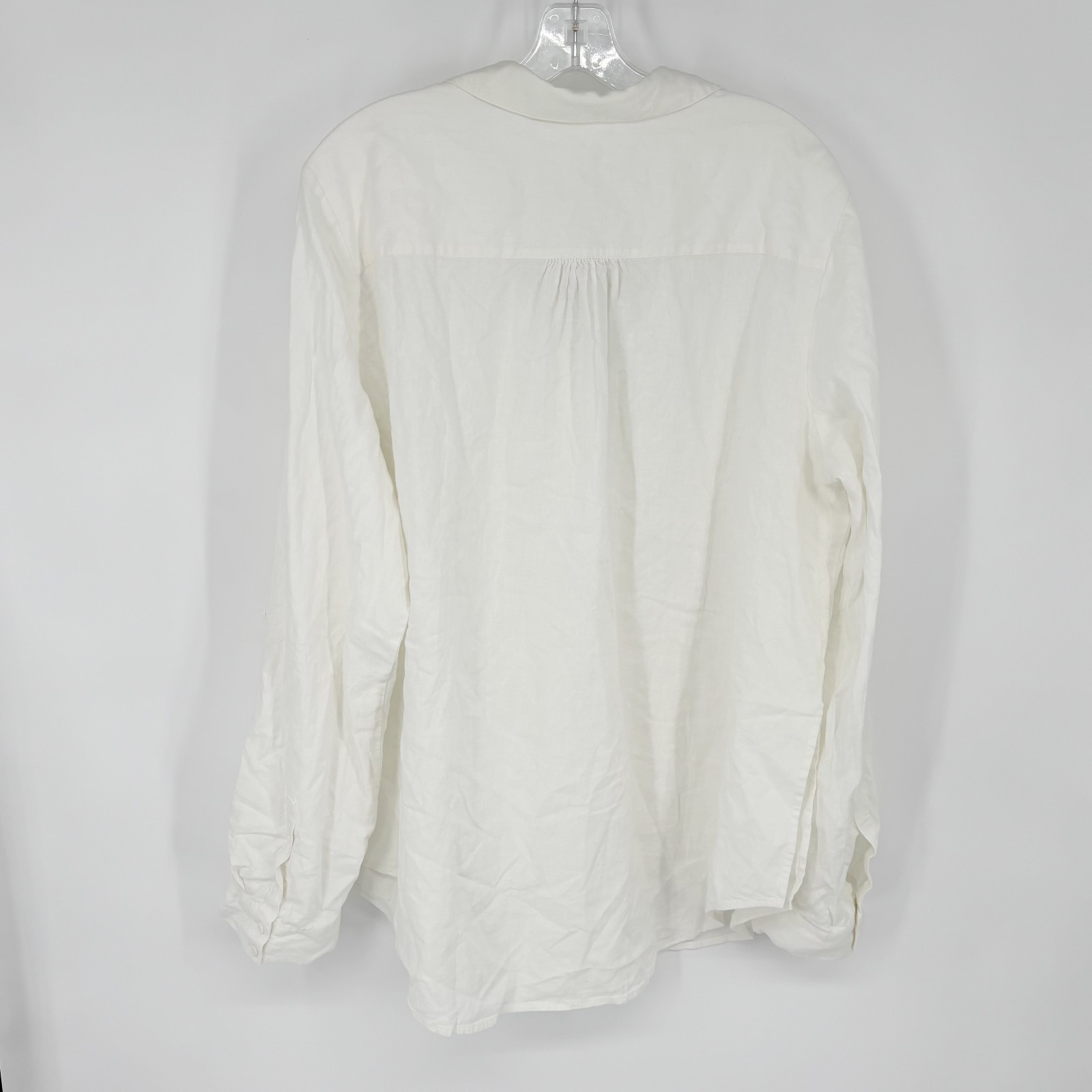 Soma XL Extra Large Tab Sleeve Linen Top Coastal Casual Vacation Beachy