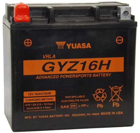 Batería Yuasa Alto Rendimiento Libre de Mantenimiento - GYZ16H Moto ATV/UTV PWC Foto 3 de 4