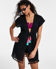 NWT Miken Juniors' Crochet Tie Front Kimono Cover up Medium pmy1326c