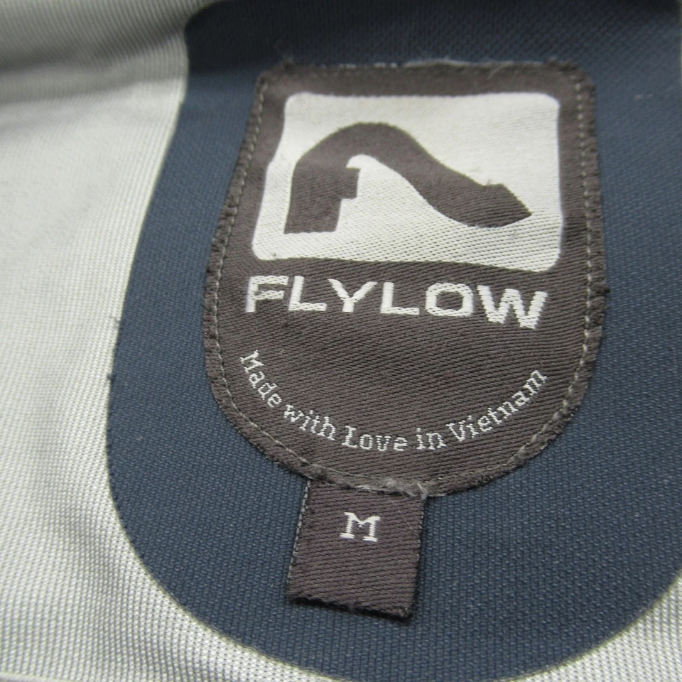 Flylow Ski Jacket Men Medium Blue Quantam Pro Waterproof Hood Snowboard Full Zip - Image 4 of 4