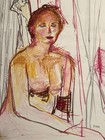 Original Painting Woman 18”x24” Oil Pastel On Paper Studio MRAO Figurative Art — photo 2