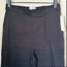 Abound New Black Pull-On Pants lightweight Career medium pockets elastic waist