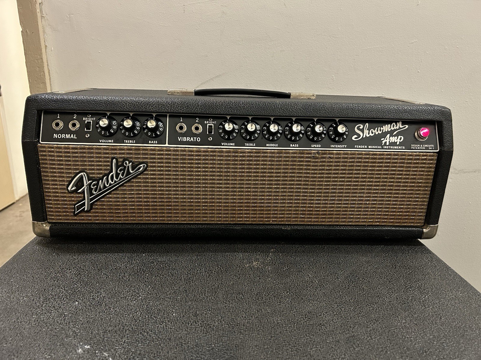1964 Fender Showman Blackface Tube Amp Head Model AB763 Vintage Clean! Works!