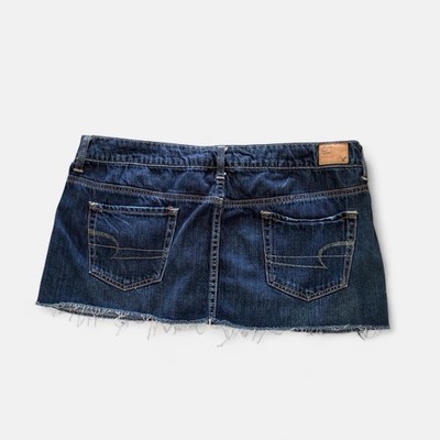 Y2K American Eagle darkwash navy denim mini skirt