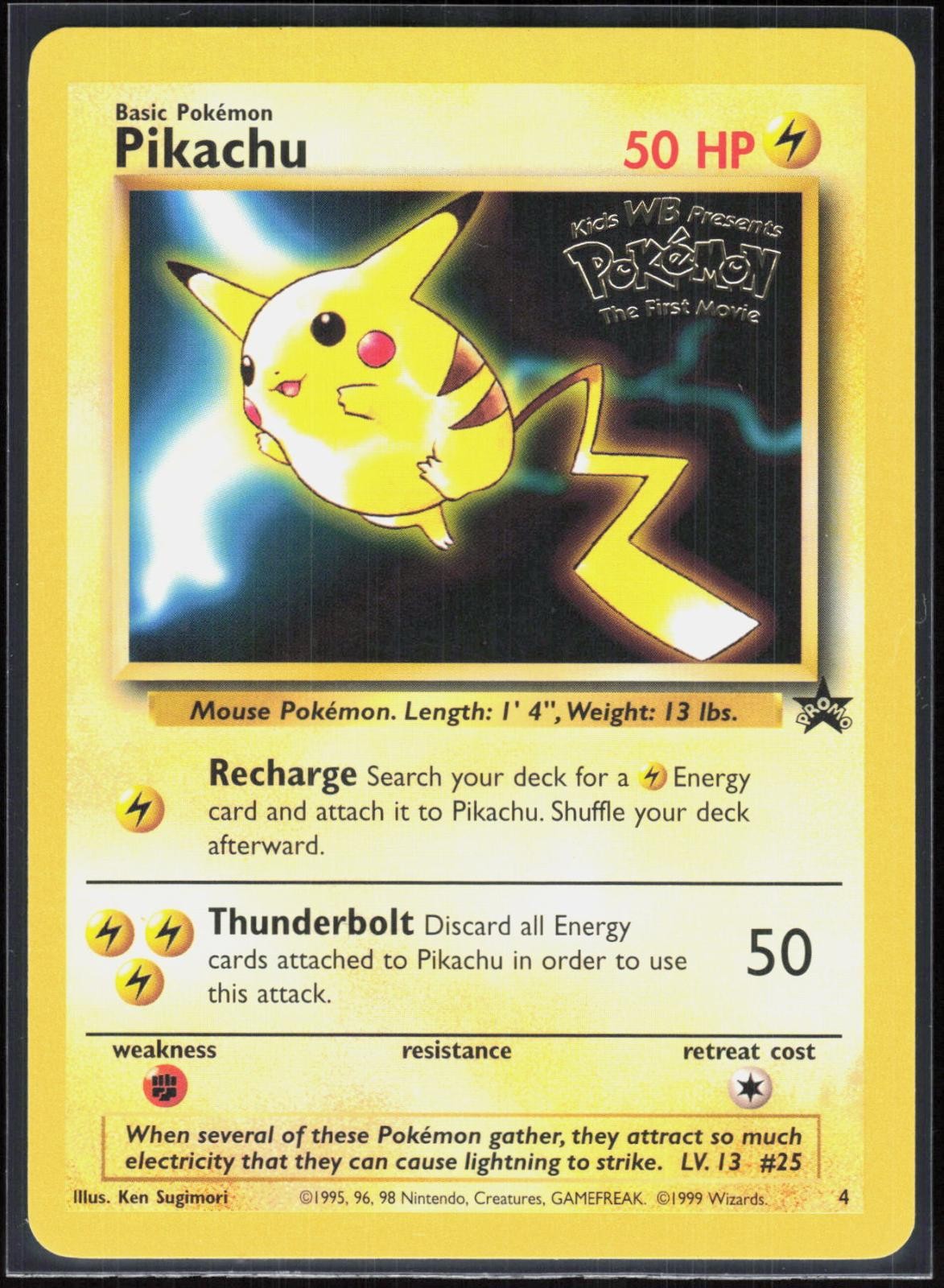 Pikachu 4 Movie Promo Wizards Black Star Promos Pokemon 1-11-65