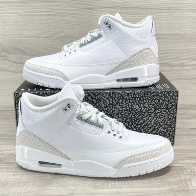 Nike Air Jordan 3 Retro White Metallic Silver CT8532-111 Men s Size 9.5 New