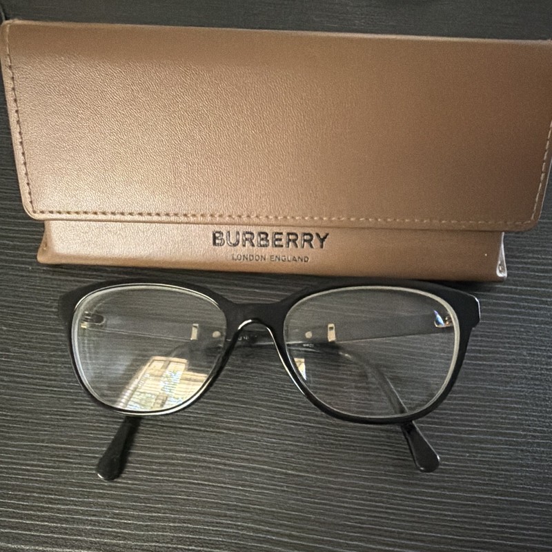 Burberry Full Rim Plastic Black Solid Frame w/ Burberry Case