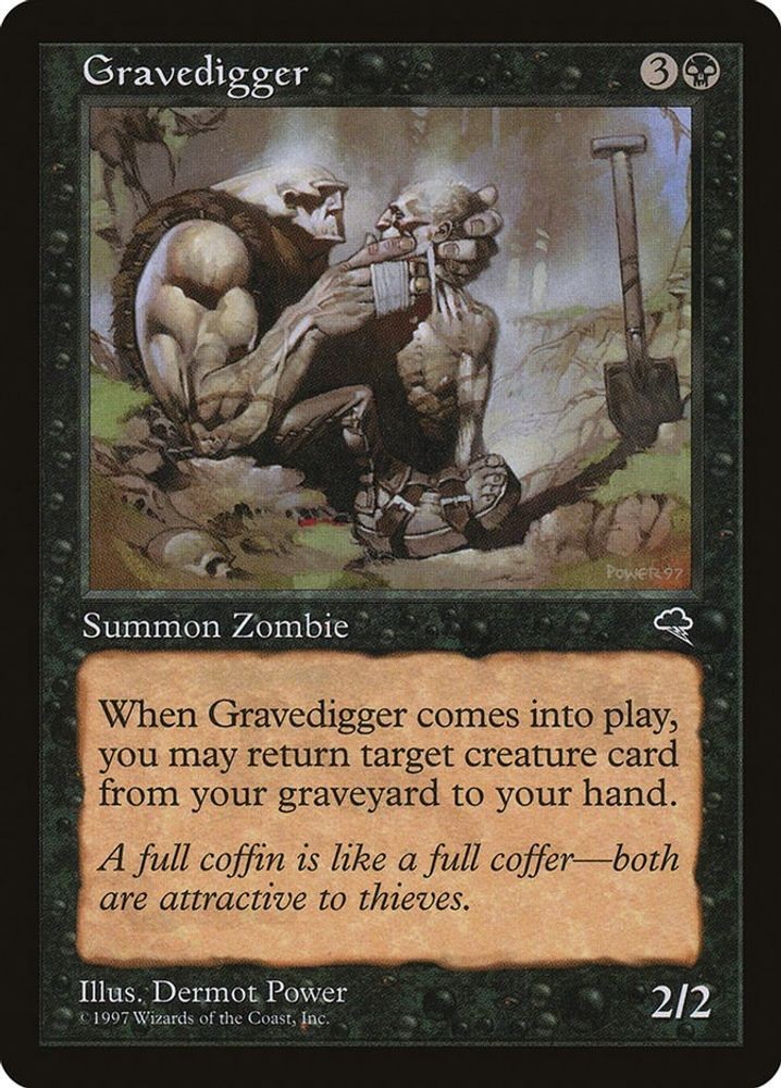 1997 Magic: The Gathering: Tempest - Gravedigger (#137, Common, Near Mint)