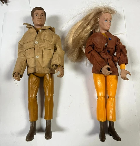Vintage 1970s Marx Safari Adventure Two Figure Lot Kim & Buck Hunter