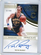 2024-25 IMMACULATE COLLECTION #HRS-RBA RICK BARRY AUTOGRAPH #57/99 (WARRIORS)