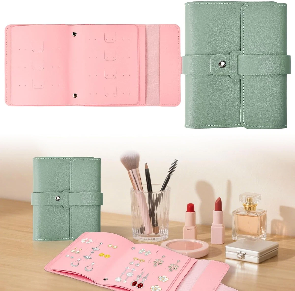Portagioielli da viaggio in pelle personalizzato, portagioielli in pelle Crazy Horse con specchio, organizer per accessori di gioielli, regali per damigelle d'onore - Italia