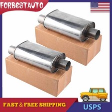 2x 3 Offset In 3 Center Out Moderate Sound Muffler 71229 2x 3 Offset In 3 Center Out Moderate Sound Muffler 71229