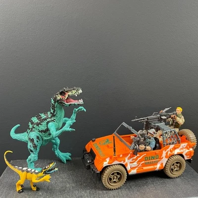 Chap Mei Dino Valley Suchomimus,  Jeep, Action Figures and JP Velociraptor - Bild 1 von 4