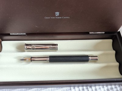 Graf von Faber-Castell Classic platinum trim ebony wood fountain pen 18k F nib