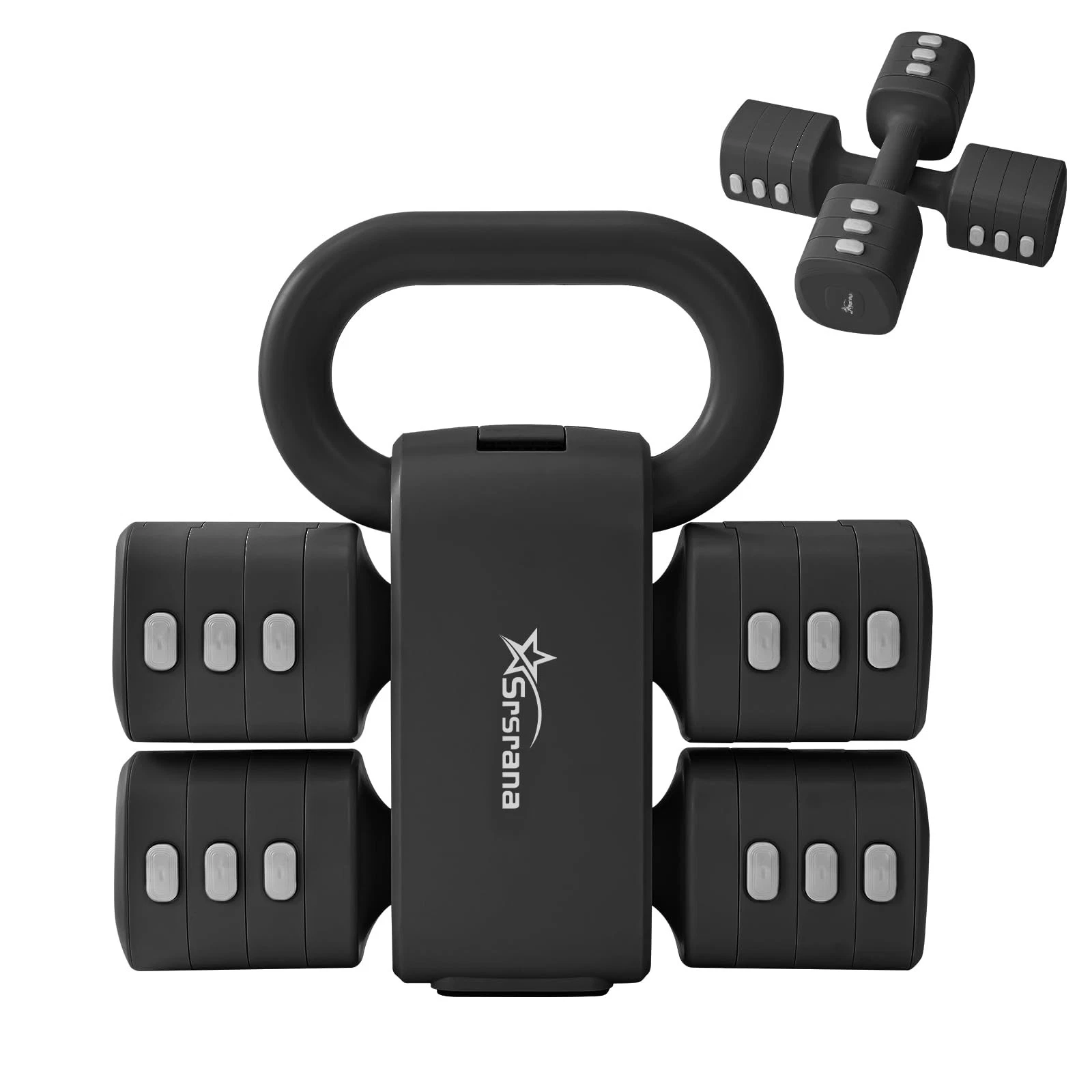 2-in-1 Adjustable Dumbbell & Kettlebell Set for Women (1.1-12.1 lbs), Quick-C...