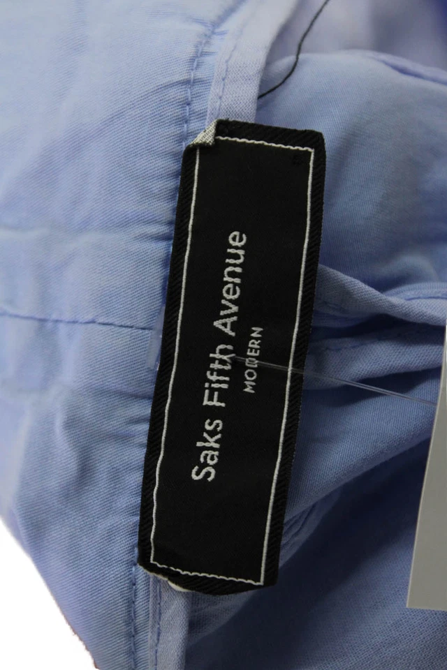 Pantalones Cortos Chinos Saks Fifth Avenue Para Hombre Azul Claro Botón Talla 31 Foto 4 de 4