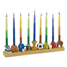 Rite Lite 12.25" Sports Themed Hand Painted Hanukkah Menorah