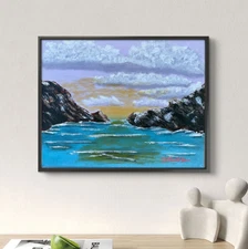 Original Art "Inlet" 11x14 Canvas Expressionism Abstract Design Home Art