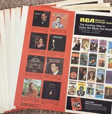 RCA VICTOR Records LP Inner Sleeves set of 7; circa 1968 