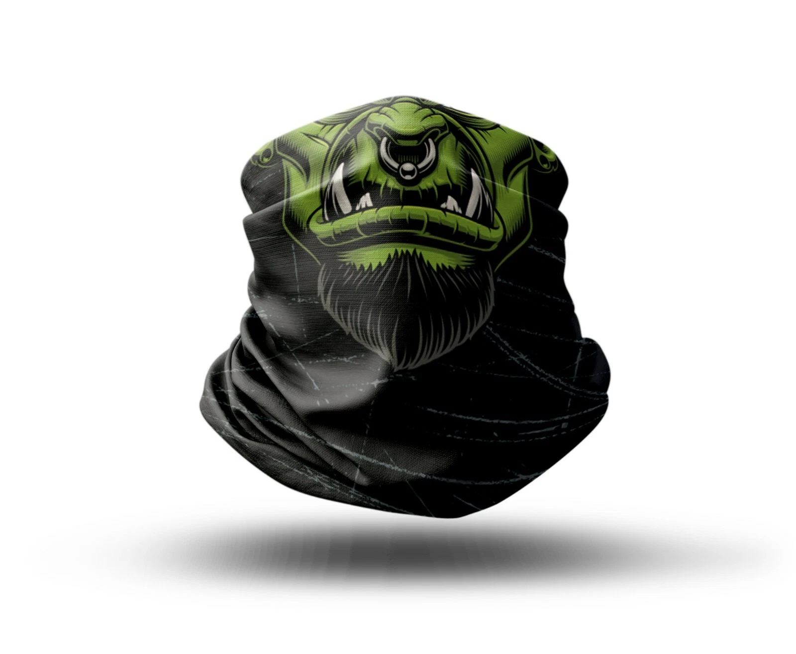 Washable Fabric Face Cover Neck Gaiter Print WoW, Orc Green Face Design EU Made