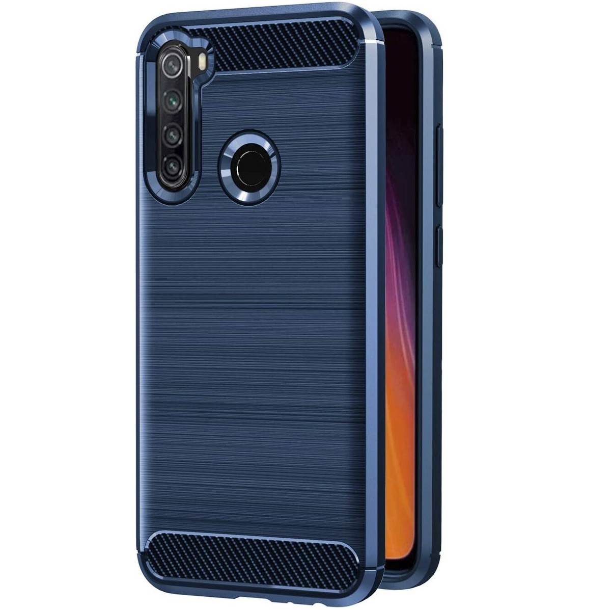 For XIAOMI REDMI NOTE CARBON FIBER SHOCKPROOF CASE BLUE HEAVY