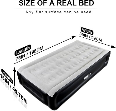 Meitos Twin air Mattress for Home and Camping Built-in Pump
