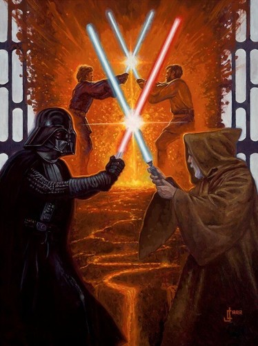 Arte de Darth Vader Obi-Wan Kenobi Hayden Christensen Ewan McGregor Alec Star Wars - Imagen 4 de 6