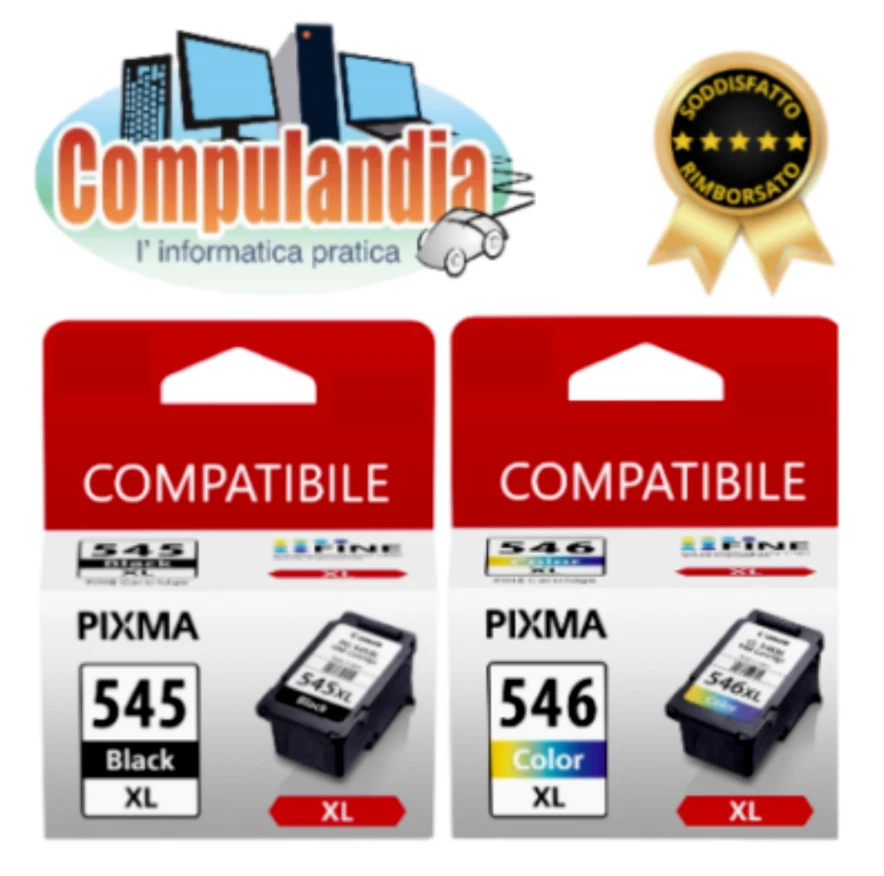 Compatibile Canon PG 545 XL + CL 546 XL - Kit 2 Cartucce