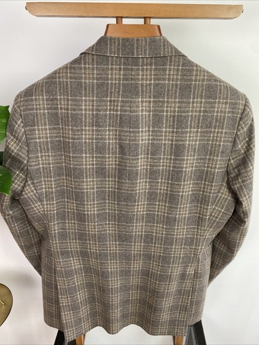 Hawes & Curtis 1913 (42R) Wool Check Tweed Sport Coat Summer Jacket Italian - Picture 8 of 18