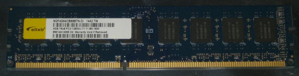 1 x 4GB ELIXIR DDR3 RAM 1600MHz PC3-12800U DIMM 240-pol. CL11 M2F4G64CB88B7N-DI