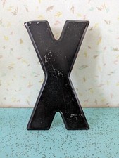 Vintage Metal 7.5" Tall Marquee Letter X Flaking Paint Clips are Approx 1 1/4"