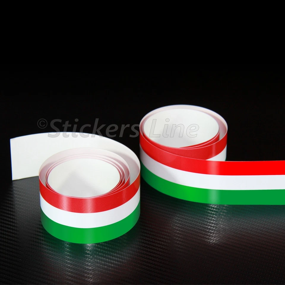 APA 3M 2PZ Fascia adesiva TRICOLORE 120X2,5 striscia adesiva italia bandiera italiana