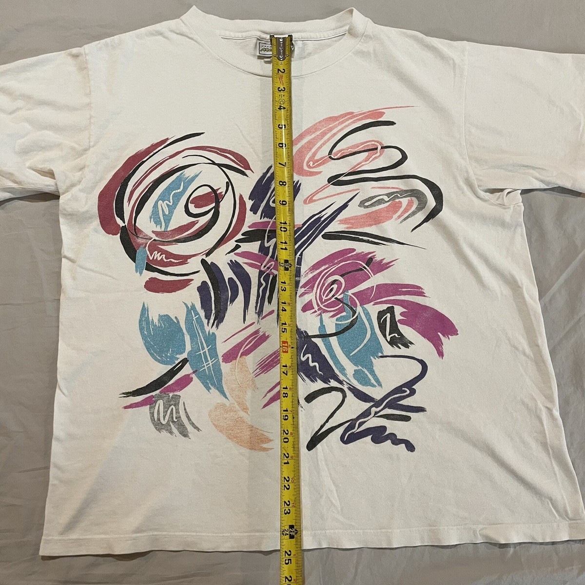 Vintage Jacques Moret T Shirt Abstract Art White One Size Fits All