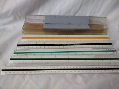 Linex 301A & 311A, Faber 873c/Z1, Aristo 1314 / B Dreieckslineal + 1 weiteres Konvolut